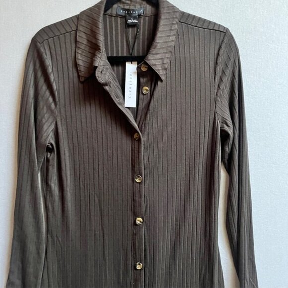 NWT Sanctuary Bodycon button ribbed midi dress Sz L - Picture 5 of 12